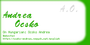 andrea ocsko business card